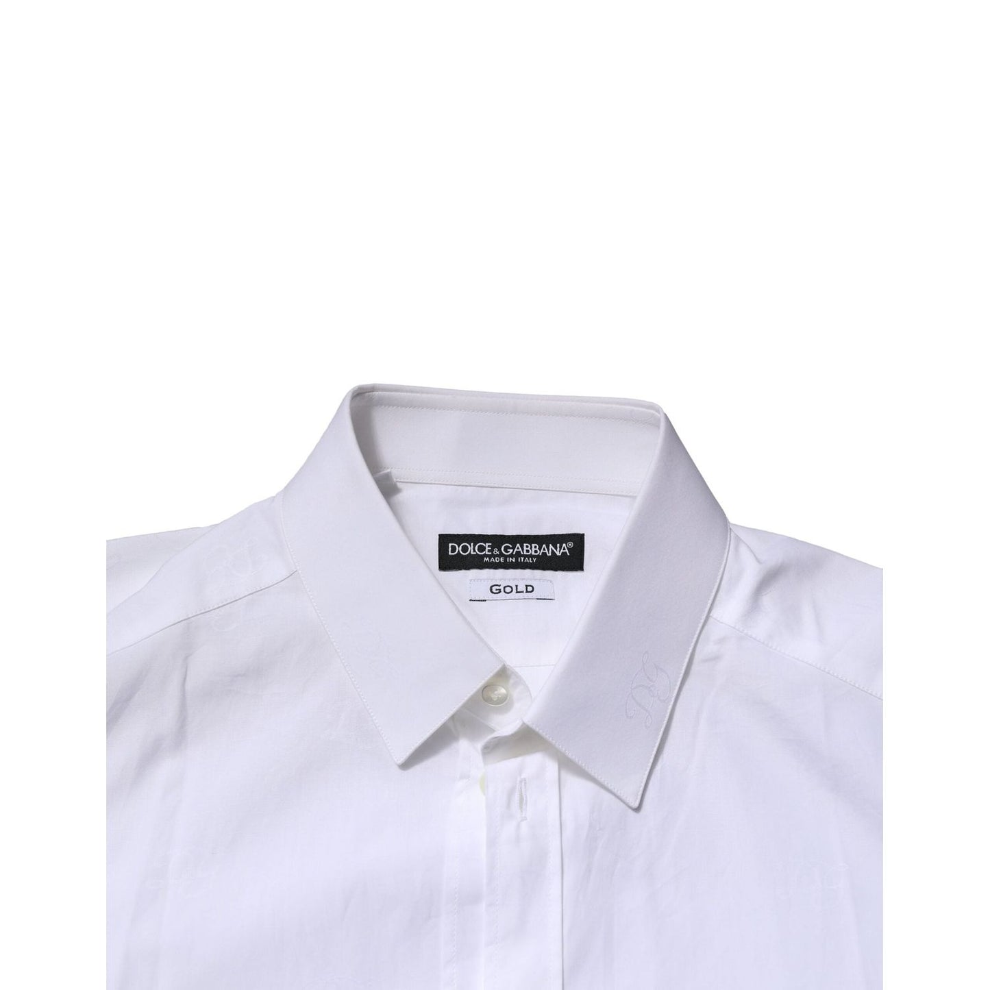 Dolce & Gabbana White GOLD Long Sleeves Dress Formal Shirt TSH906713-40
