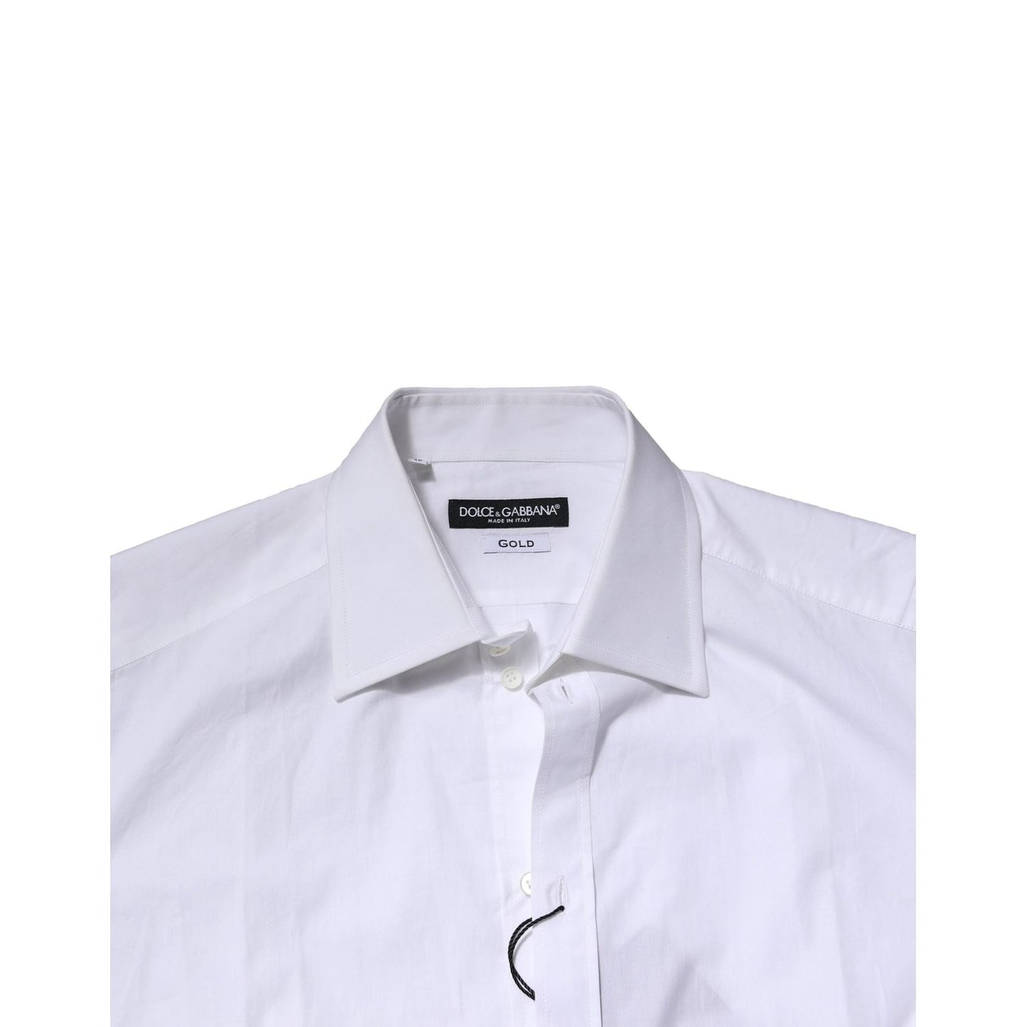 Dolce & Gabbana White Cotton GOLD Long Sleeves Formal Shirt TSH906720-40