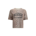 Ganni Leopard print short sleeve Sweater GA-K2500943-L