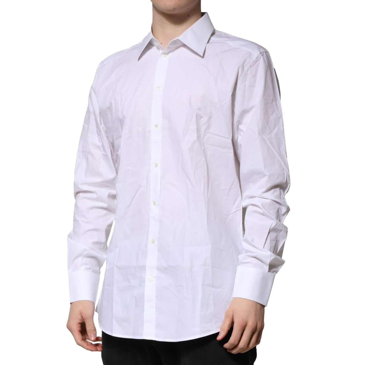 Dolce & Gabbana White GOLD Long Sleeves Dress Formal Shirt TSH906777-43