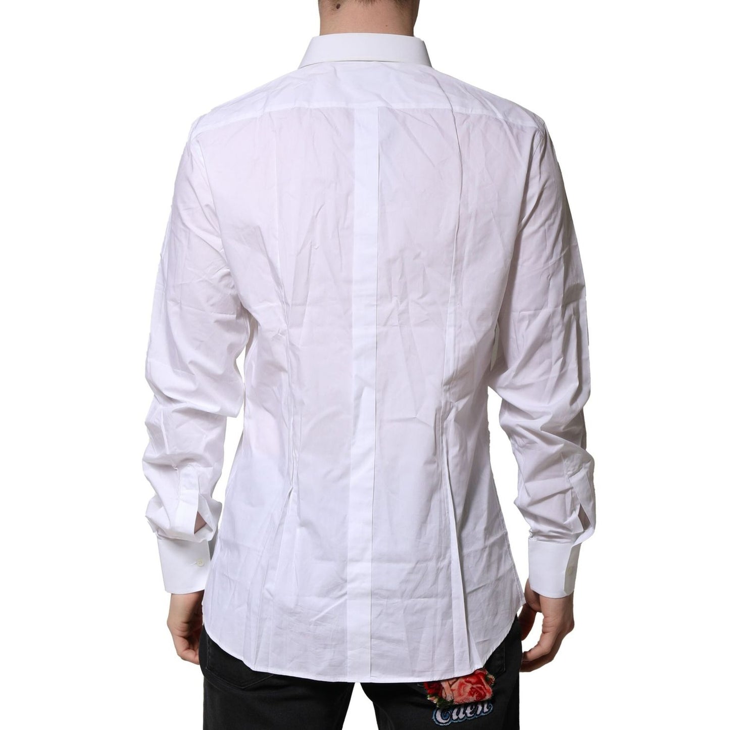Dolce & Gabbana White GOLD Long Sleeves Dress Formal Shirt TSH906777-43