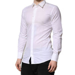 Dolce & Gabbana White GOLD Long Sleeves Dress Men Formal Shirt TSH906824-38