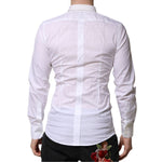 Dolce & Gabbana White GOLD Long Sleeves Dress Men Formal Shirt TSH906824-38