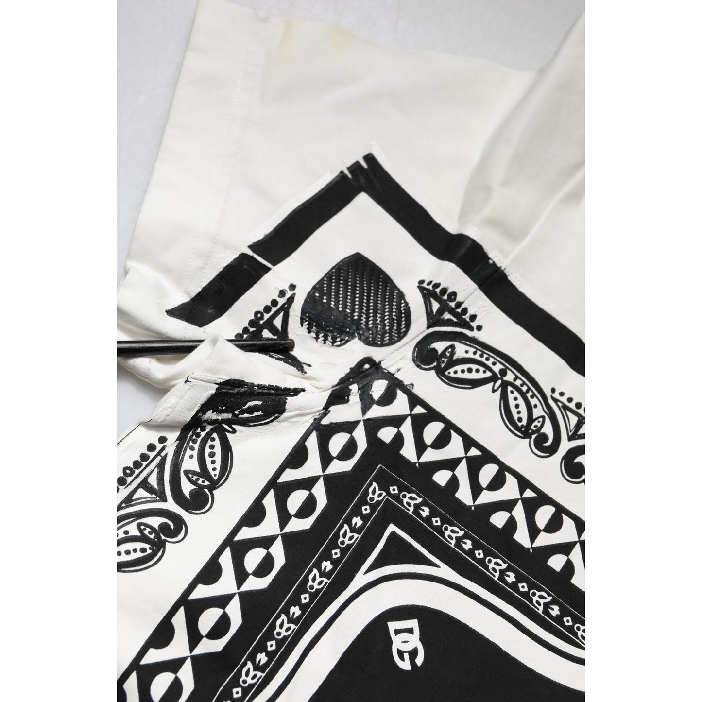 Dolce & Gabbana White Bandana Crew Neck Short Sleeves T-shirt TSH90578-46