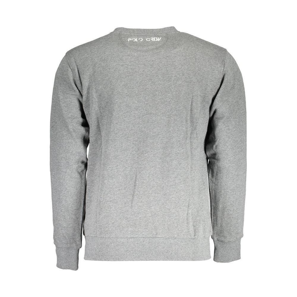 La Martina Gray Cotton Men Sweater LA-17167-S