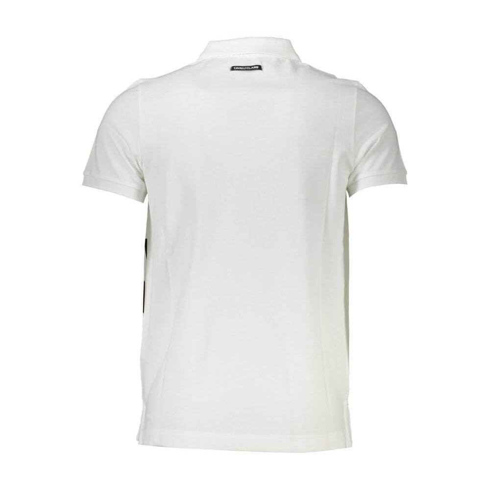 Cavalli Class White Cotton Men Polo CA-21307-XL