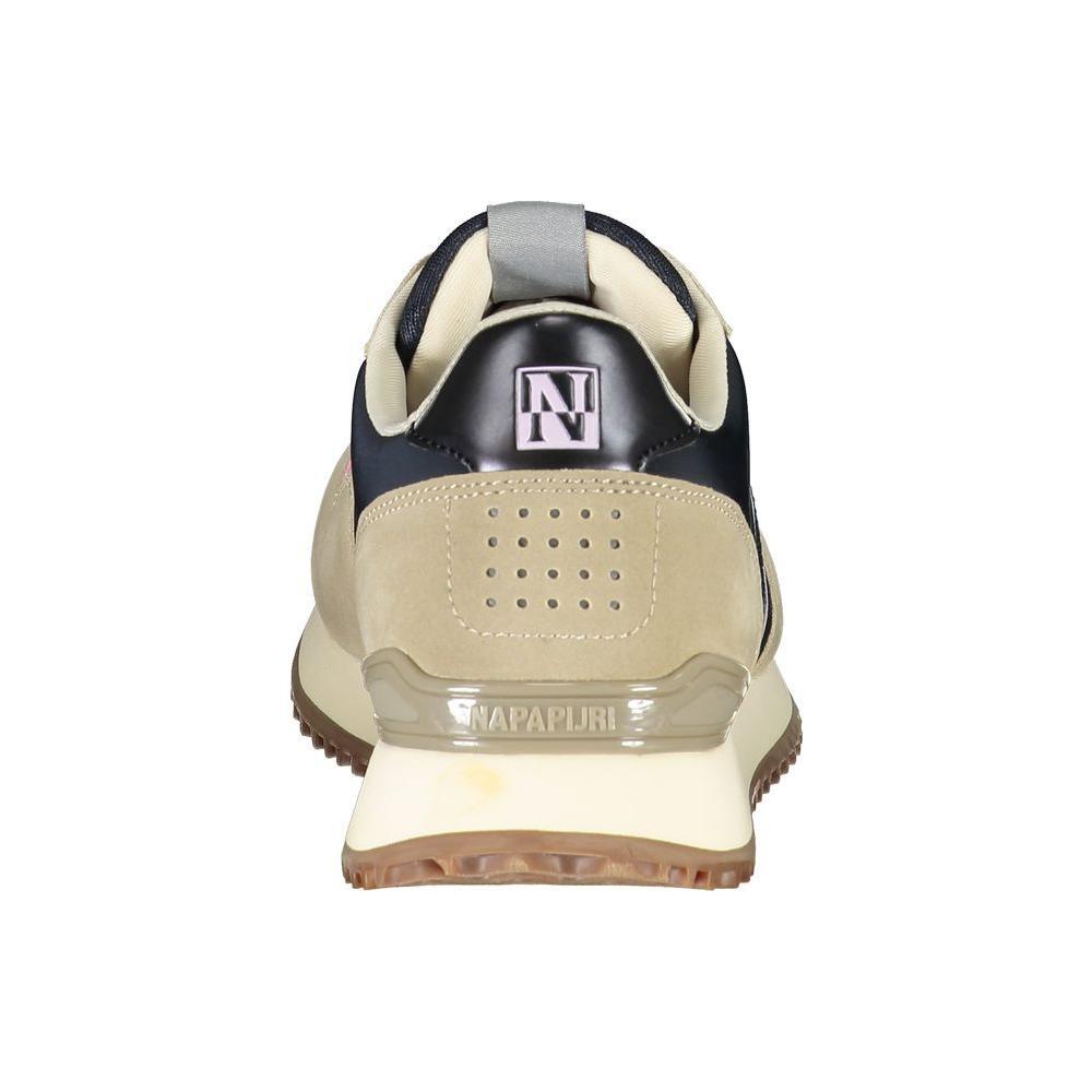 Napapijri Beige Lace-Up Sneakers with Contrasting Details NA-23092-EU39/US9