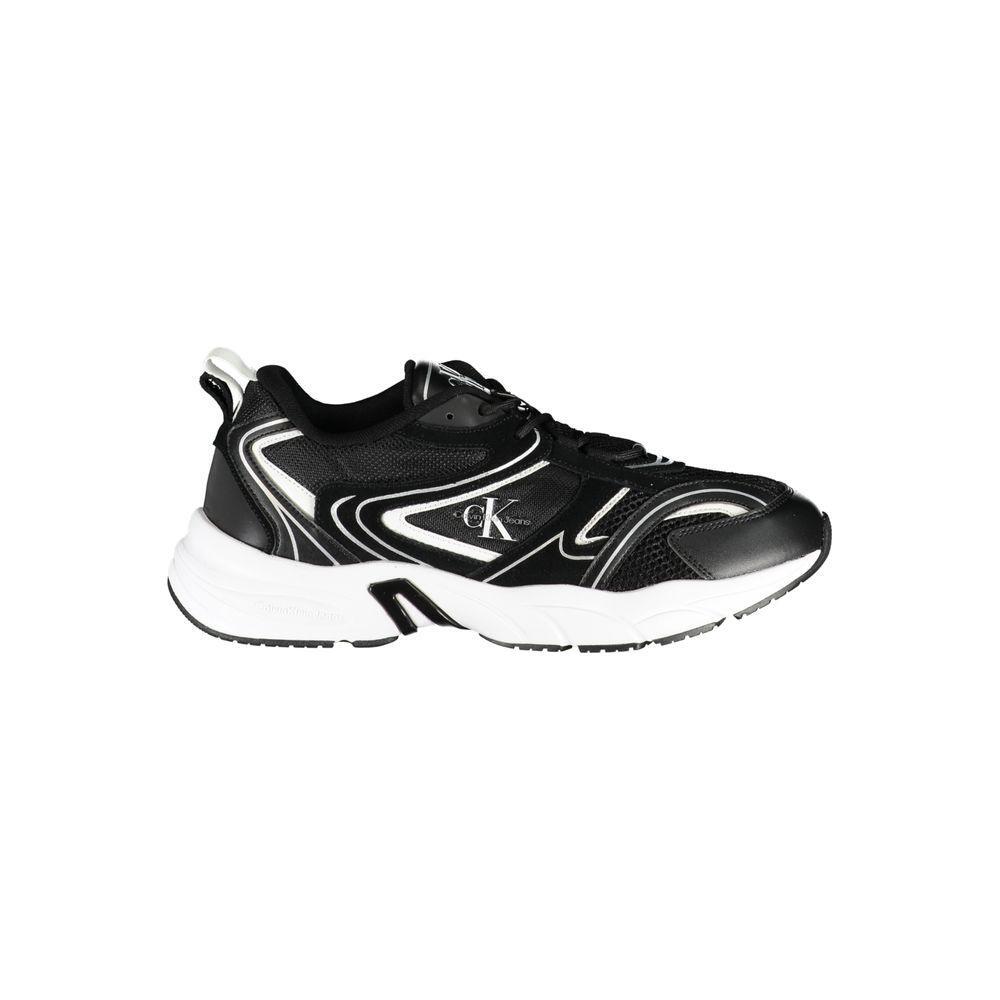 Calvin Klein Sleek Black Lace-Up Sneakers with Contrast Details CA-25011-EU40/US7