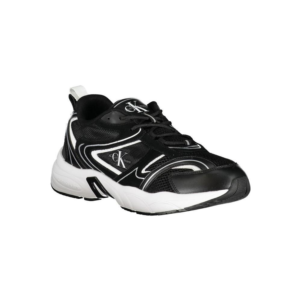 Calvin Klein Sleek Black Lace-Up Sneakers with Contrast Details CA-25011-EU40/US7