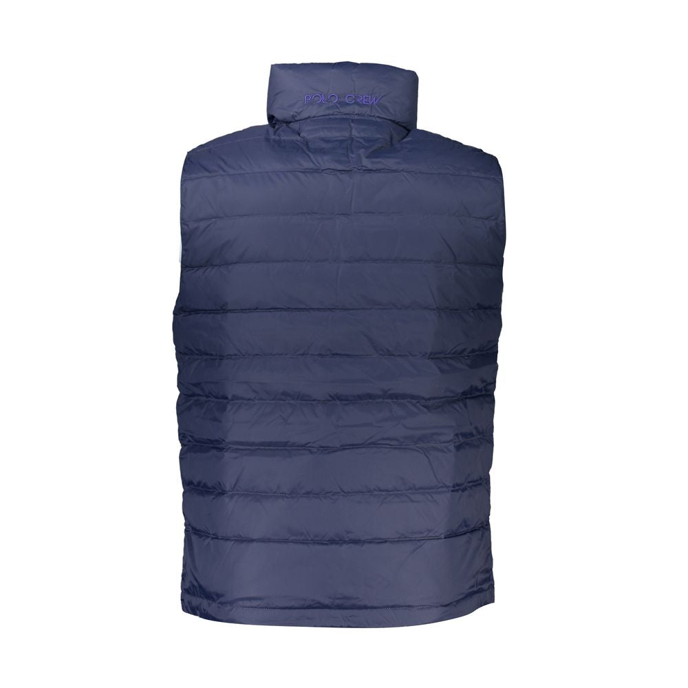 La Martina Sleek Sleeveless Embroidered Blue Jacket LA-27018-S