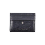 Tommy Hilfiger Sleek Blue Leather Card Holder with Contrast Details TO-27188