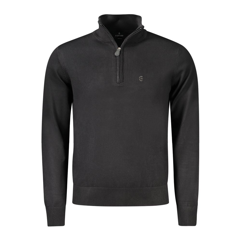 Coveri Moving Black Viscose Men Sweater CO-33041-XXL
