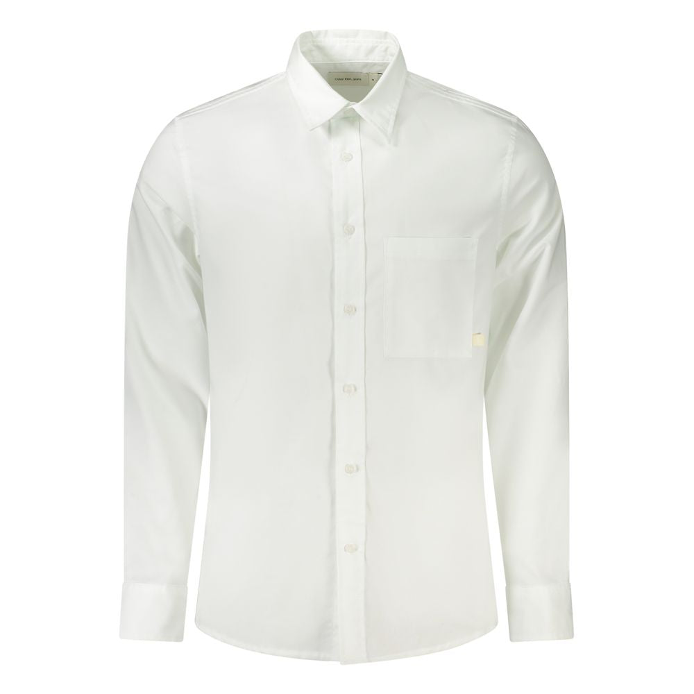 Calvin Klein White Cotton Men Shirt CA-33154-S