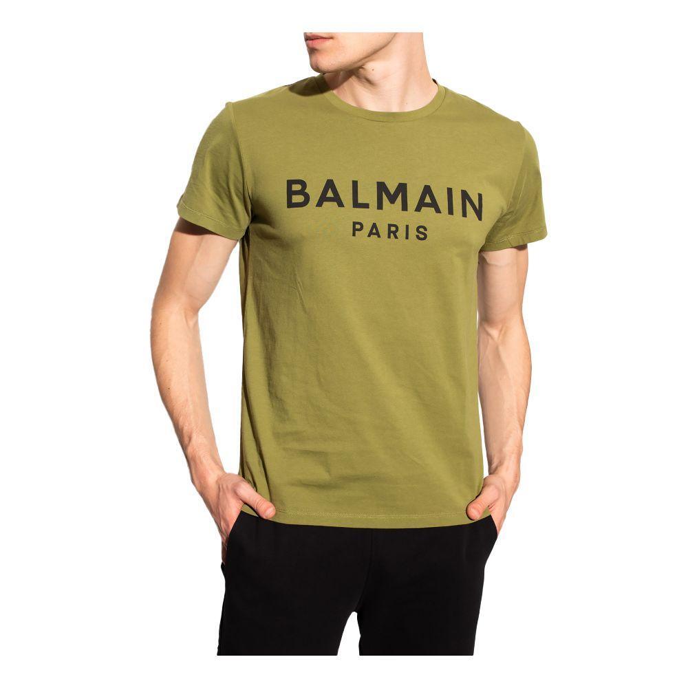 Balmain Green Cotton T-Shirt BA-15484-S