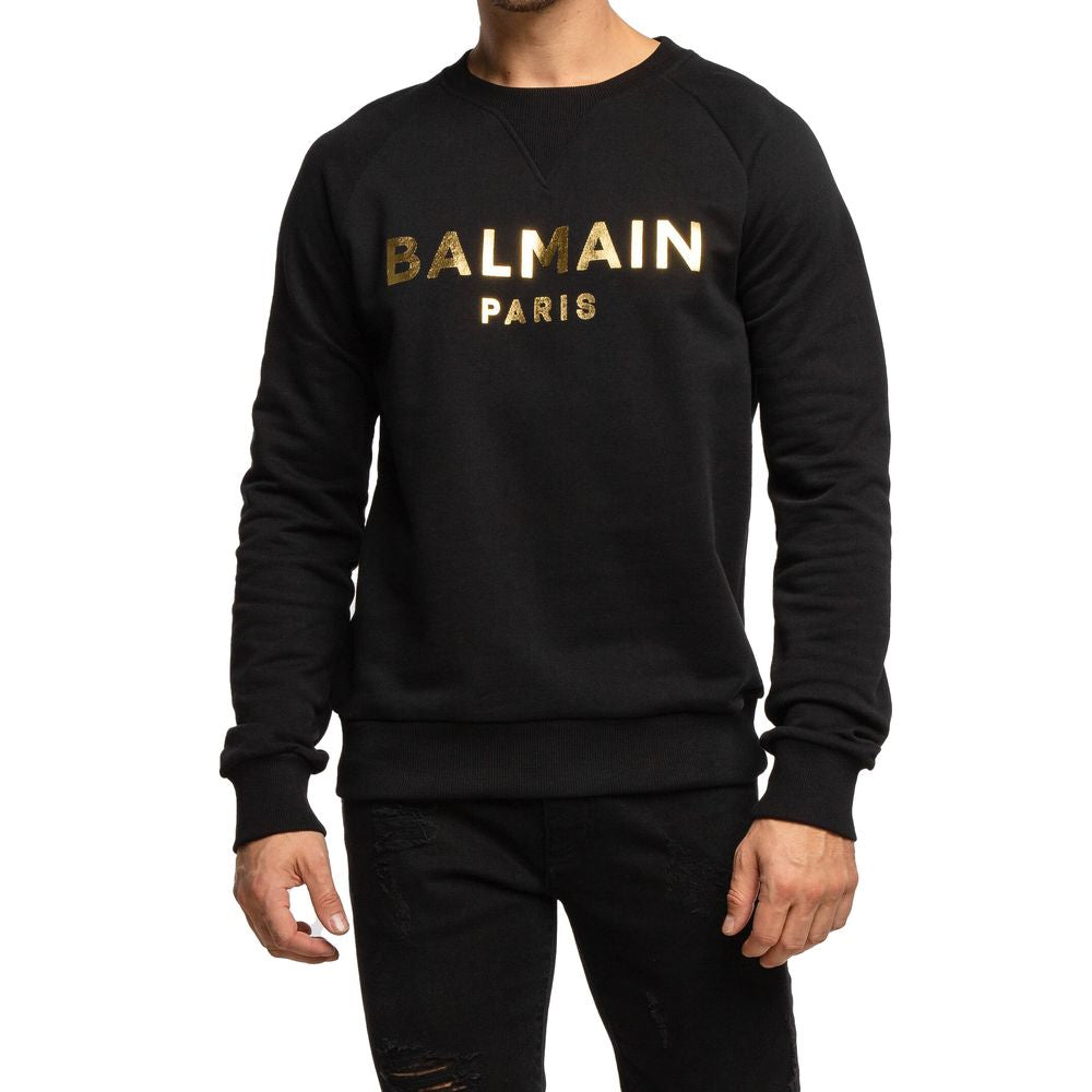Balmain Black Cotton Sweater BA-15491-3XL