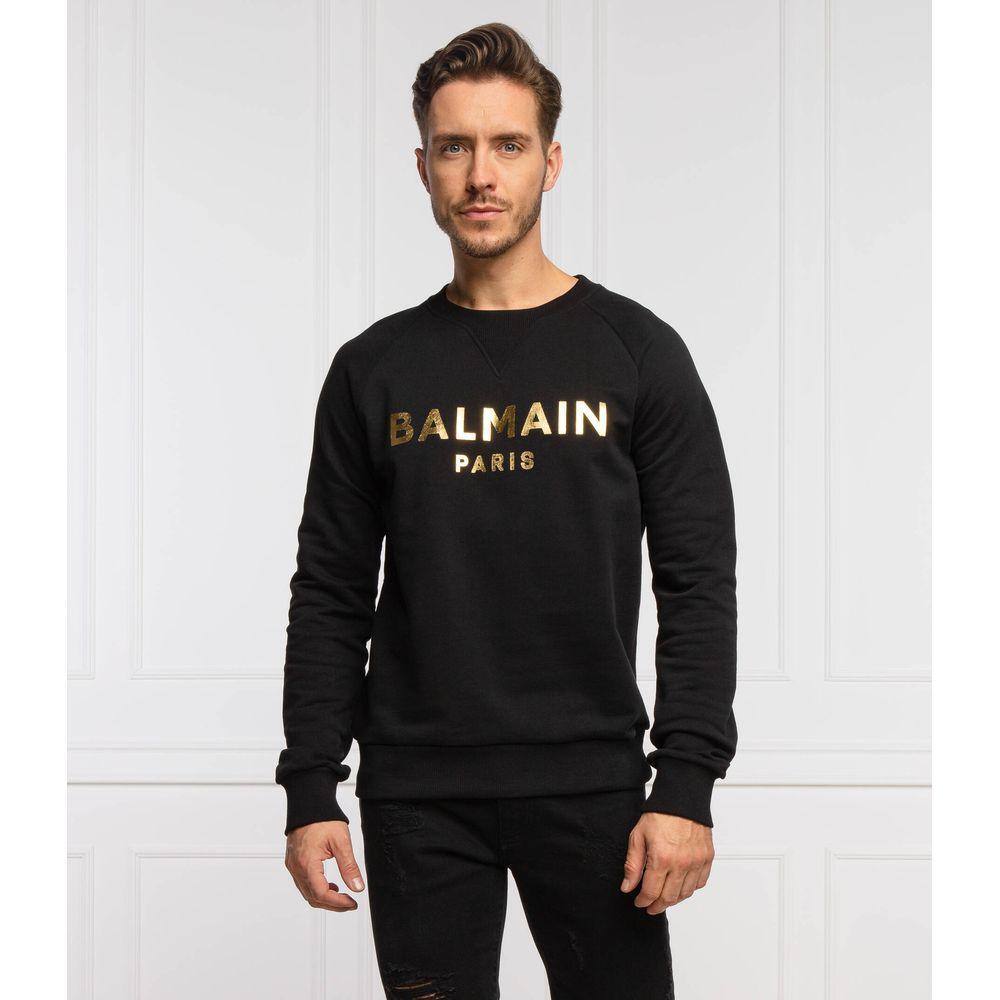 Balmain Black Cotton Sweater BA-15491-3XL