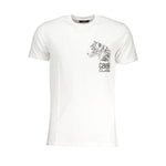 Cavalli Class White Cotton T-Shirt CA-28471-XL