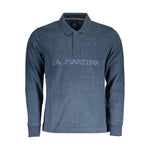La Martina Blue Cotton Men Polo Shirt LA-37337-L