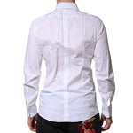 Dolce & Gabbana White Long Sleeves Dress GOLD Formal Shirt TSH906810-39