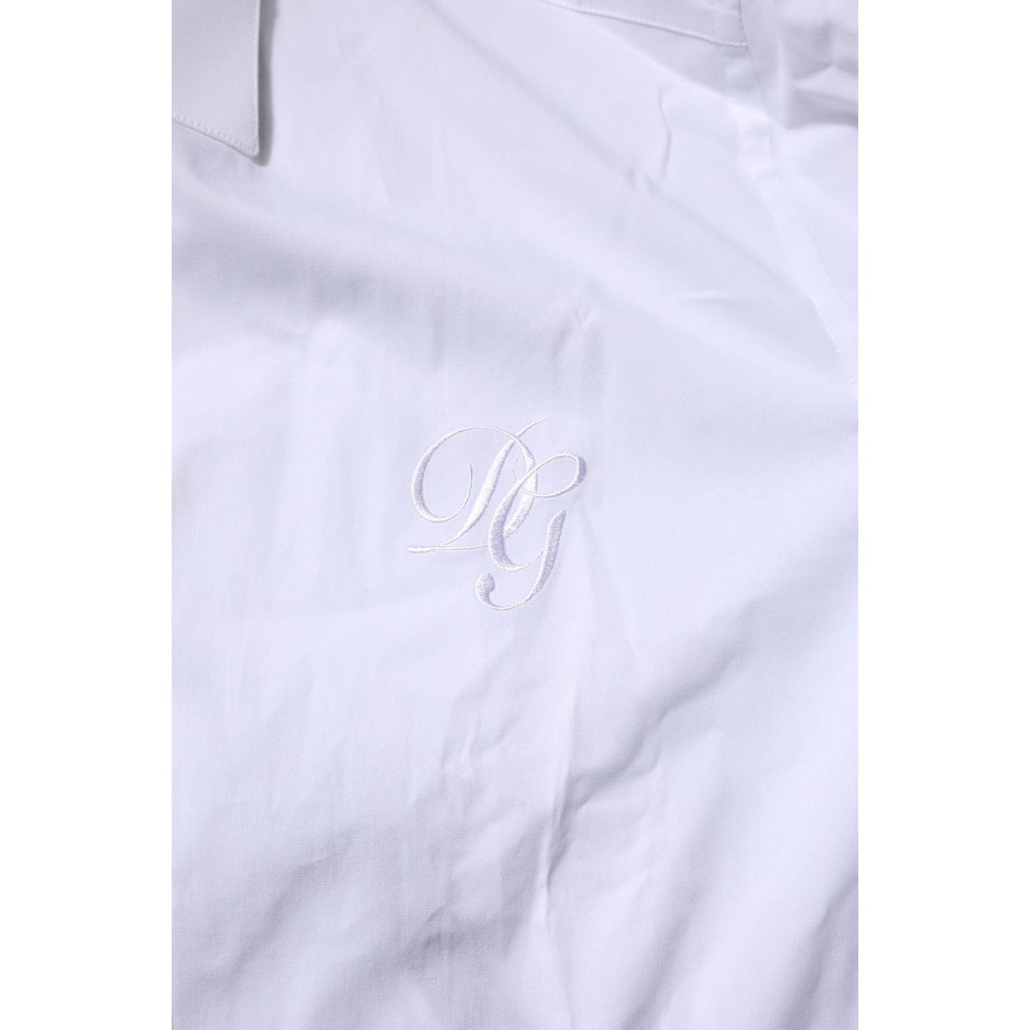 Dolce & Gabbana White Long Sleeves Dress GOLD Formal Shirt TSH906810-39