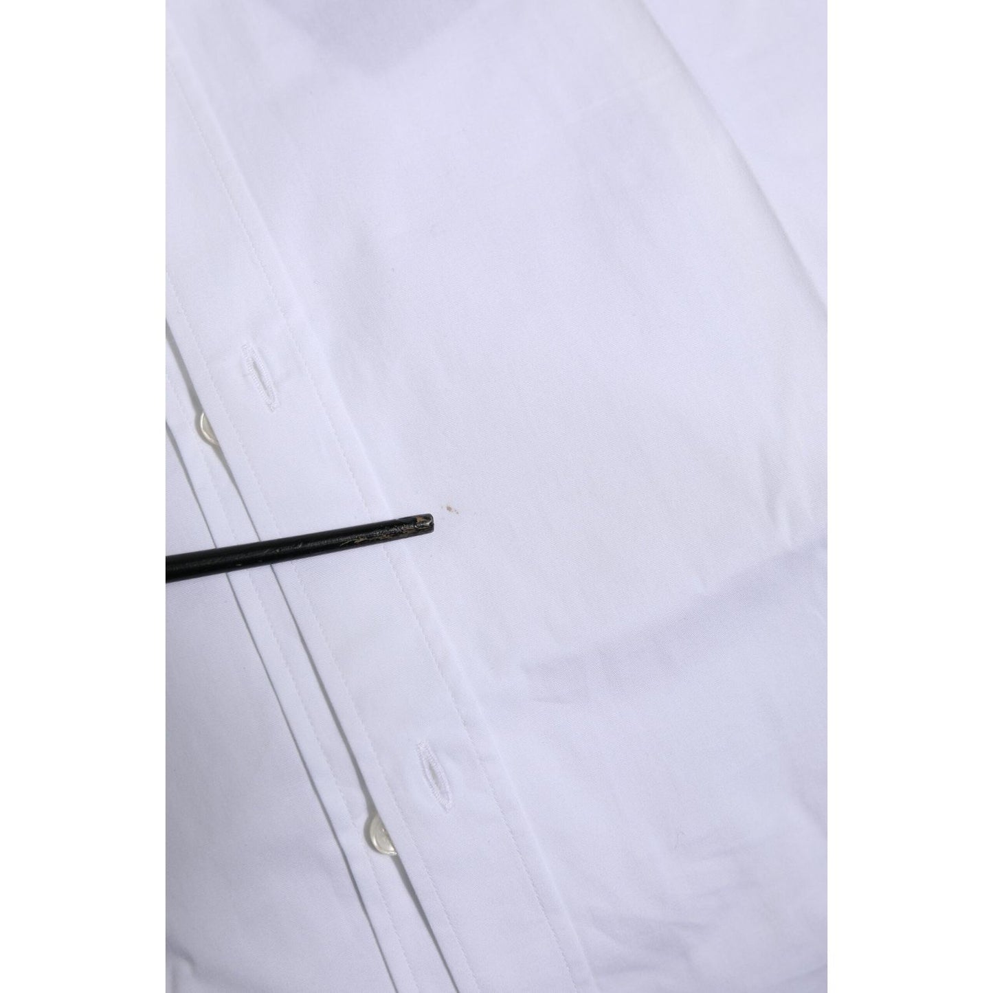 Dolce & Gabbana White Cotton GOLD Long Sleeves Formal Shirt TSH906812-40