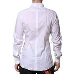 Dolce & Gabbana White Cotton Long Sleeves GOLD Formal Shirt TSH906829-37
