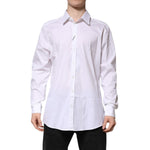 Dolce & Gabbana White Cotton GOLD Long Sleeves Formal Shirt TSH906834-45