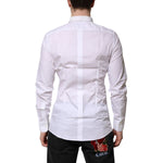 Dolce & Gabbana White Cotton GOLD Long Sleeves Formal Shirt TSH906844-40
