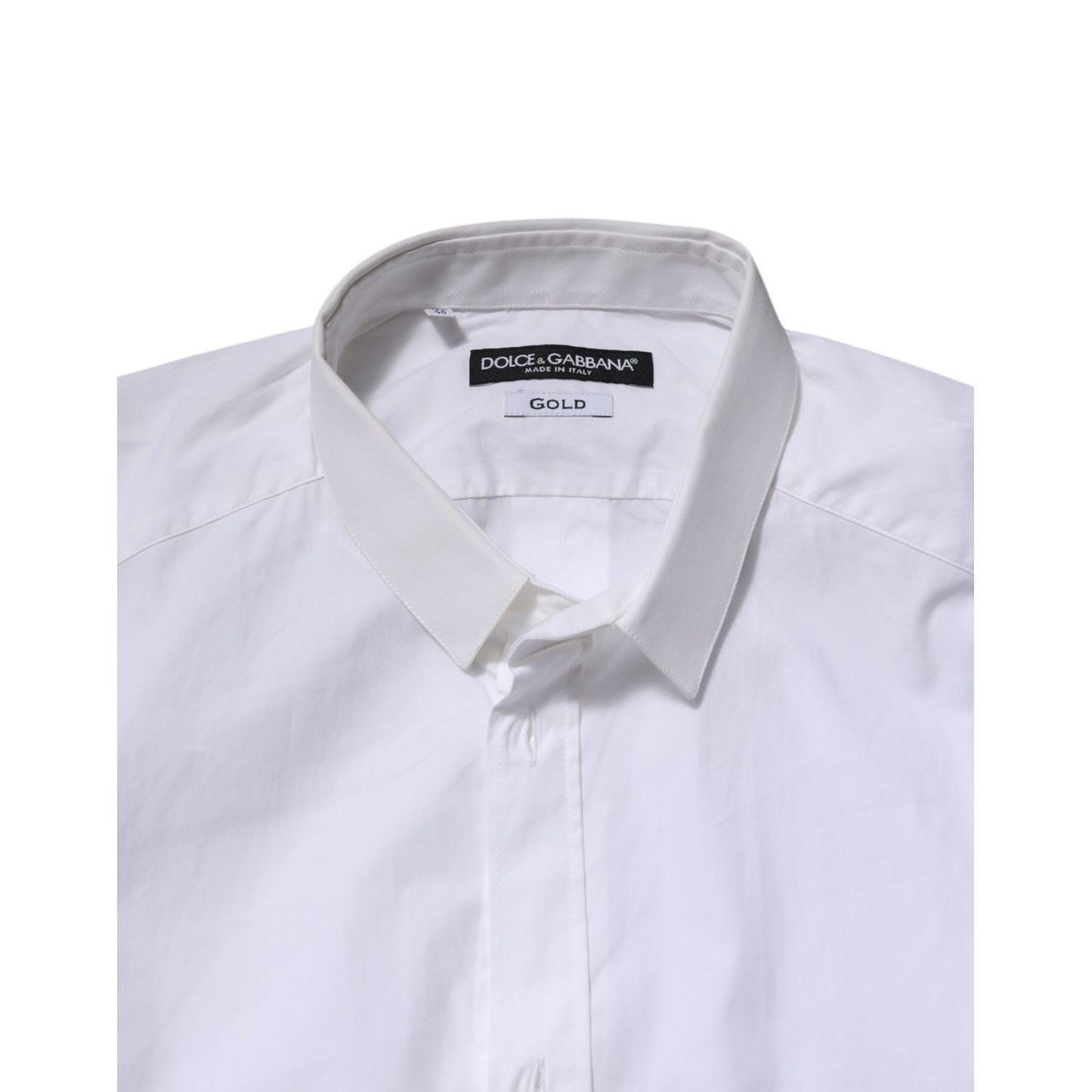 Dolce & Gabbana White Cotton GOLD Long Sleeves Formal Shirt TSH906844-40