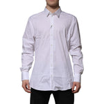 Dolce & Gabbana White Cotton GOLD Long Sleeves Formal Shirt TSH906849-45