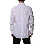 Dolce & Gabbana White Cotton GOLD Long Sleeves Formal Shirt TSH906849-45