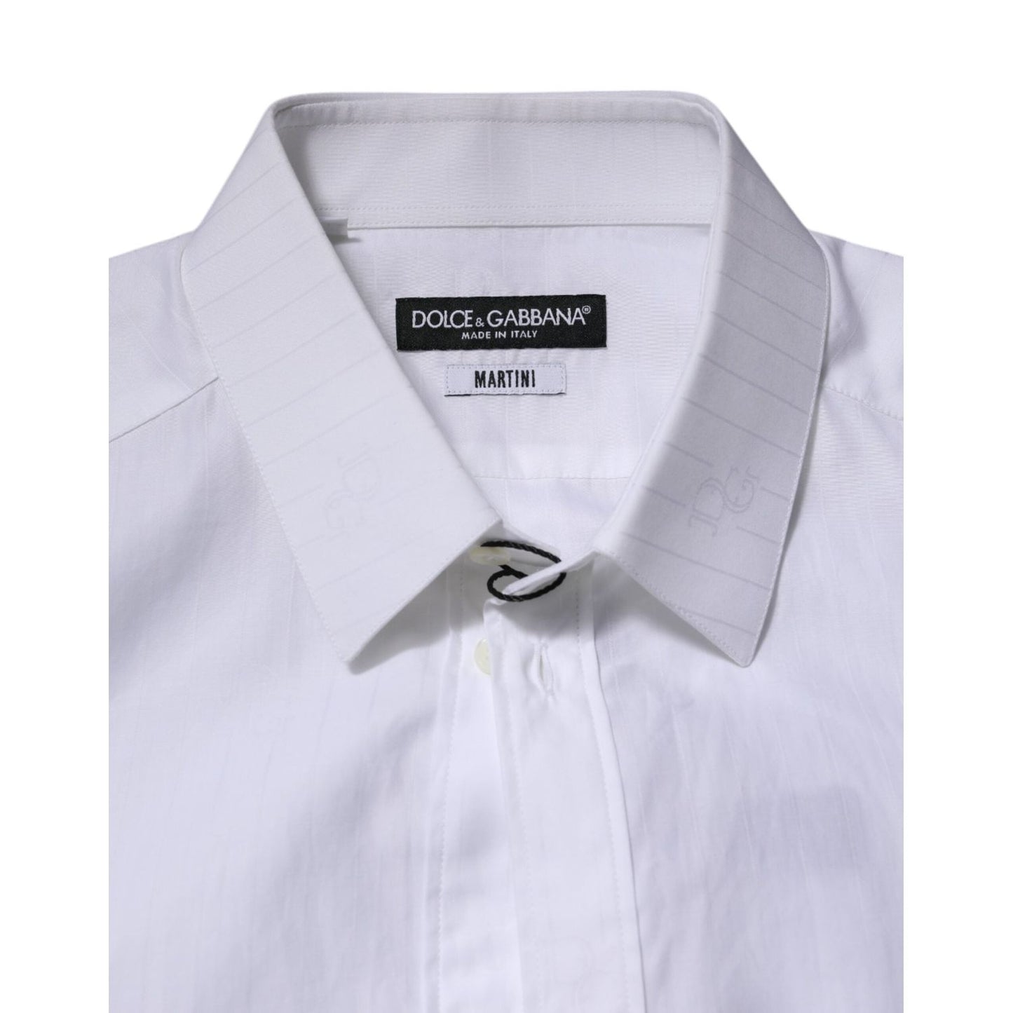Dolce & Gabbana White Cotton MARTINI Long Sleeve Formal Shirt TSH906852-40