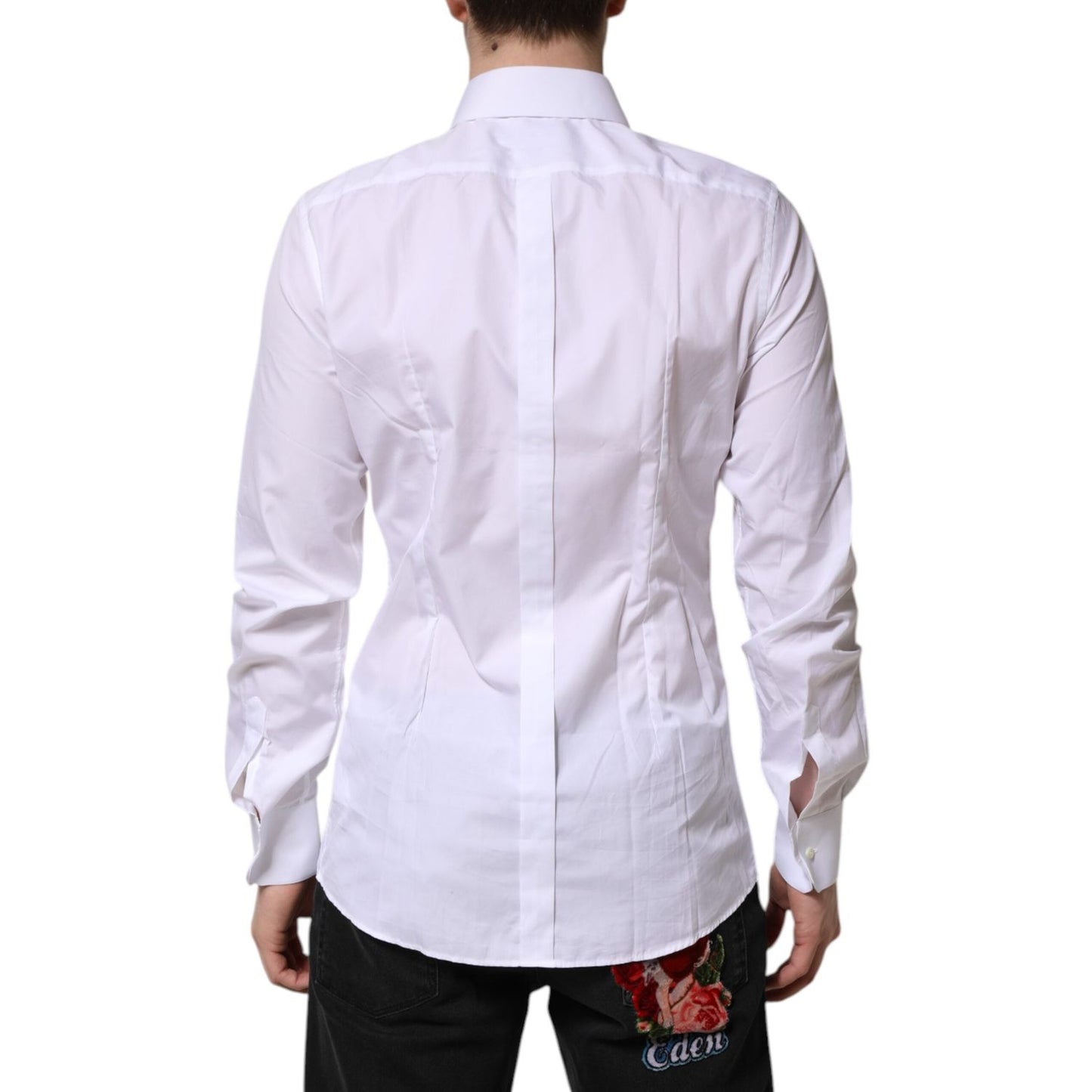 Dolce & Gabbana White GOLD Long Sleeves Dress Formal Shirt TSH906862-40