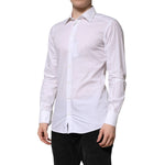 Dolce & Gabbana White GOLD Long Sleeves Dress Men Formal Shirt TSH906864-38