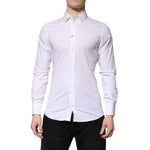 Dolce & Gabbana White GOLD Long Sleeves Dress Formal Shirt TSH906865-37