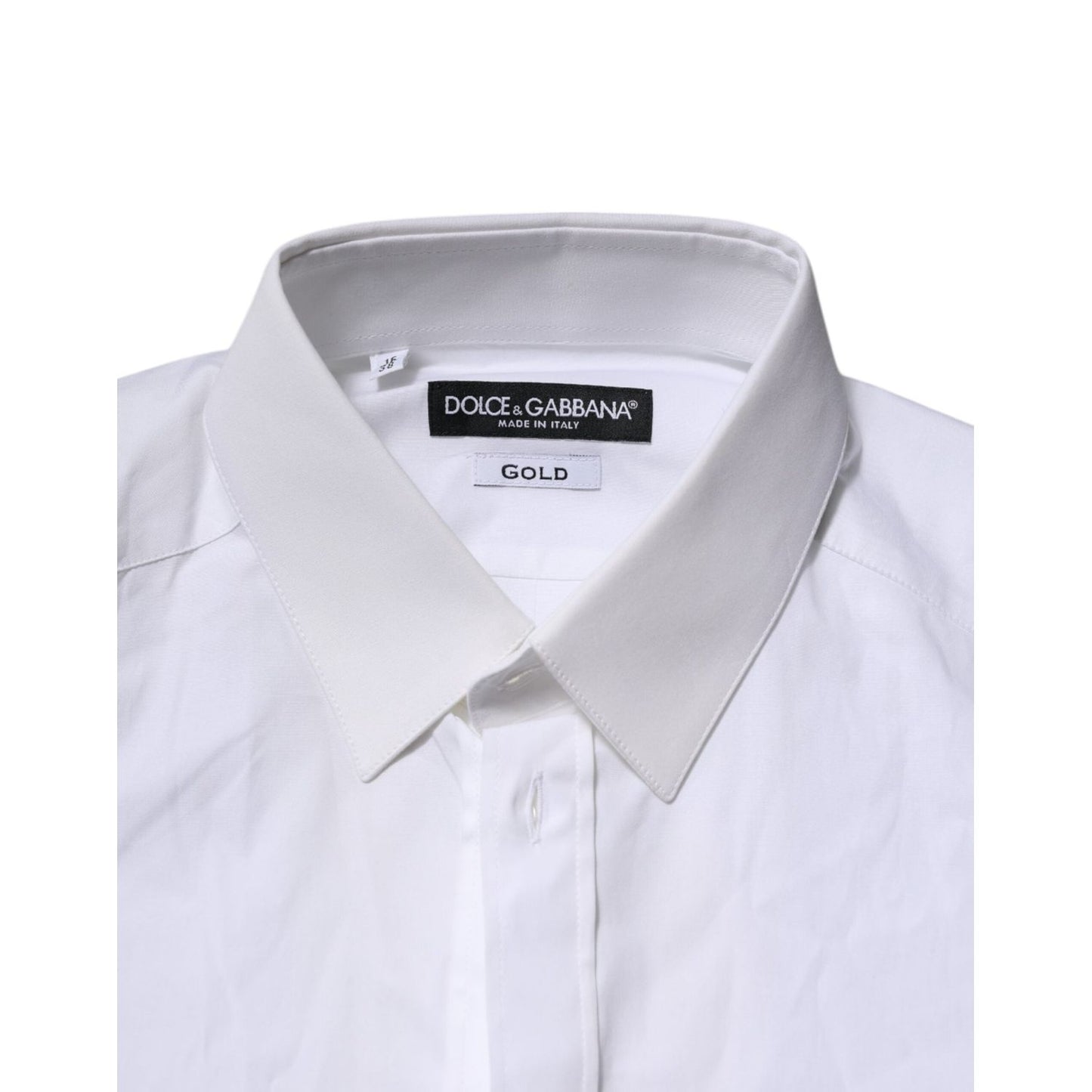 Dolce & Gabbana White GOLD Long Sleeves Dress Formal Shirt TSH906865-37