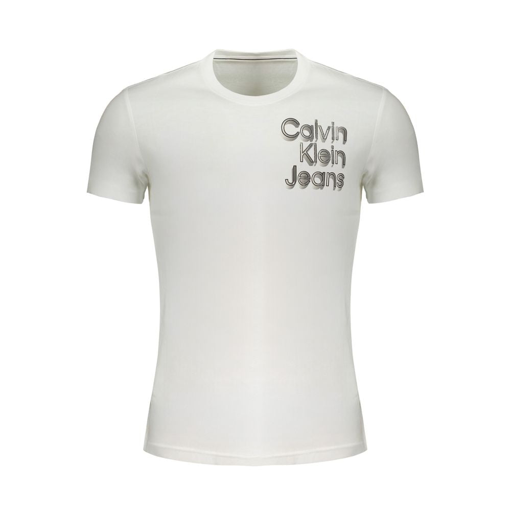 Calvin Klein White Cotton T-Shirt CA-31337-XL