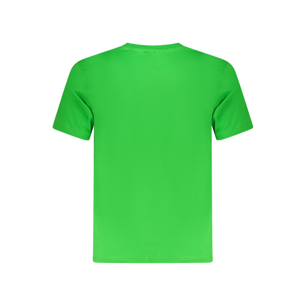 North Sails Green Cotton Men T-Shirt back view with short sleeves and crew neck detailing.