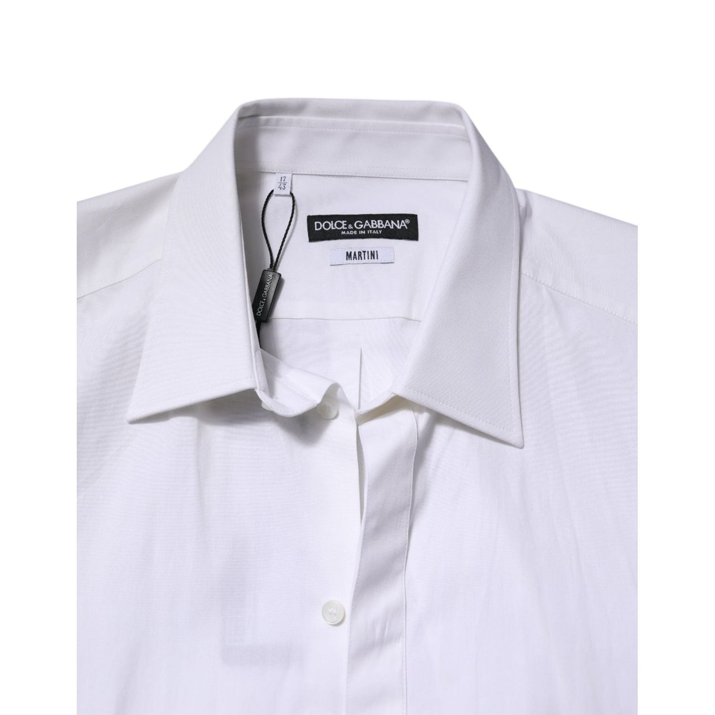 Dolce & Gabbana White MARTINI Long Sleeve Dress Formal Shirt TSH906872-43