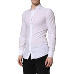 Dolce & Gabbana White GOLD Long Sleeves Dress Men Formal Shirt TSH906877-38