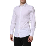 Dolce & Gabbana White GOLD Cotton Dress Formal Shirt TSH906888-39