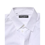 Dolce & Gabbana White Cotton Long Sleeves Dress Formal Shirt TSH906893-37