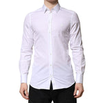 Dolce & Gabbana White GOLD Cotton Long Sleeves Men Formal Shirt TSH906897-41