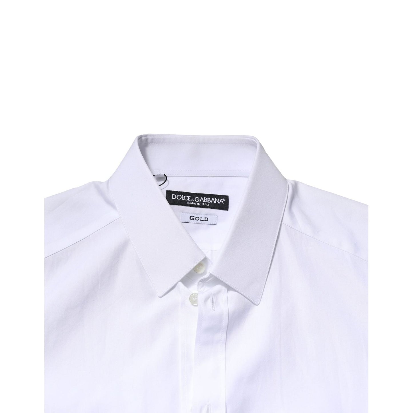 Dolce & Gabbana White GOLD Cotton Long Sleeves Men Formal Shirt TSH906897-41