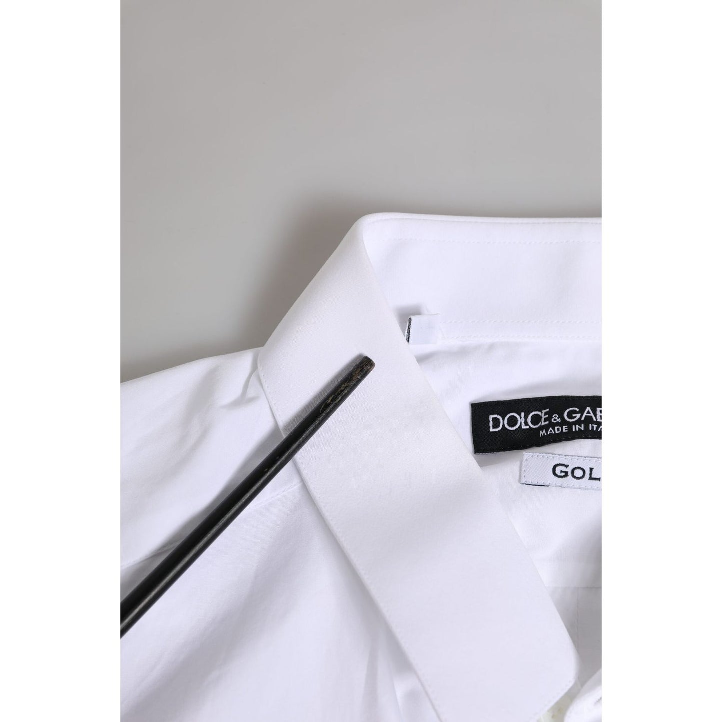 Dolce & Gabbana White GOLD Cotton Long Sleeves Men Formal Shirt TSH906897-41
