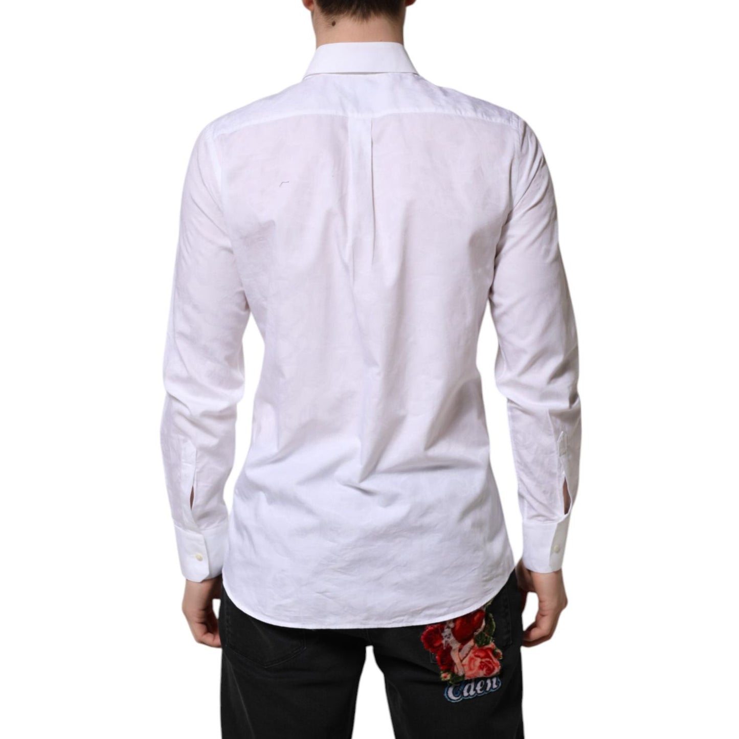 Dolce & Gabbana White MARTINI Cotton Long Sleeve Formal Shirt TSH906905-39