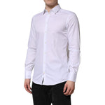 Dolce & Gabbana White Stripes Cotton Long Sleeve Formal Shirt TSH906906-38