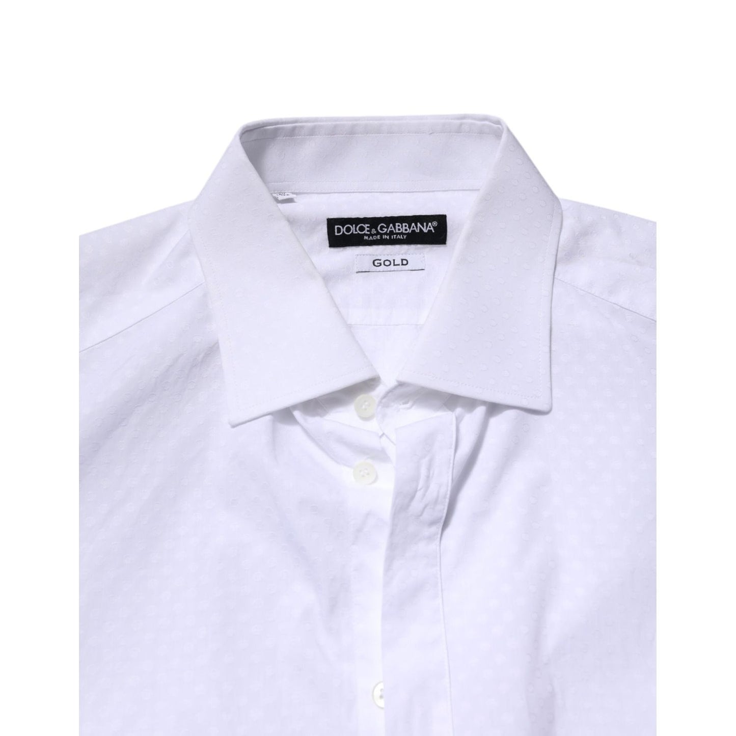 Dolce & Gabbana White GOLD Cotton Long Sleeves Formal Shirt TSH906907-42