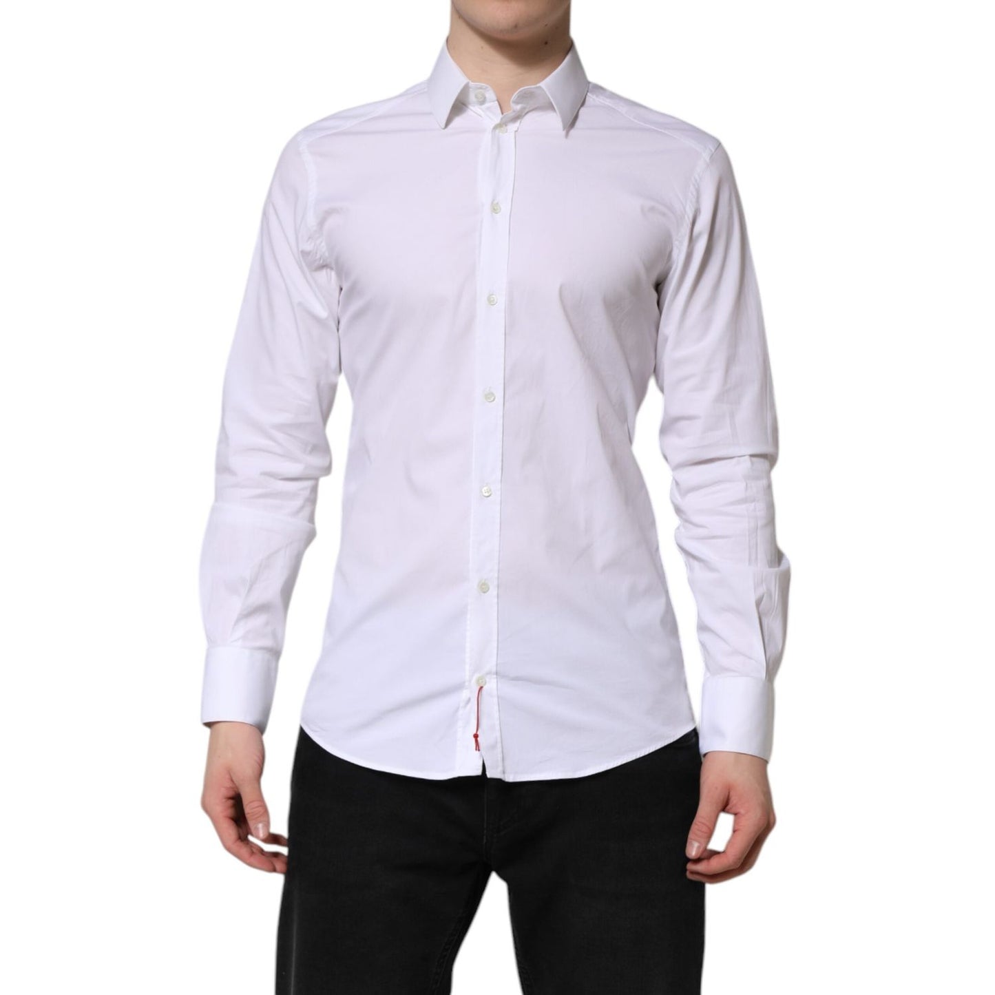 Dolce & Gabbana White GOLD Cotton Men Dress Formal Shirt TSH906916-40