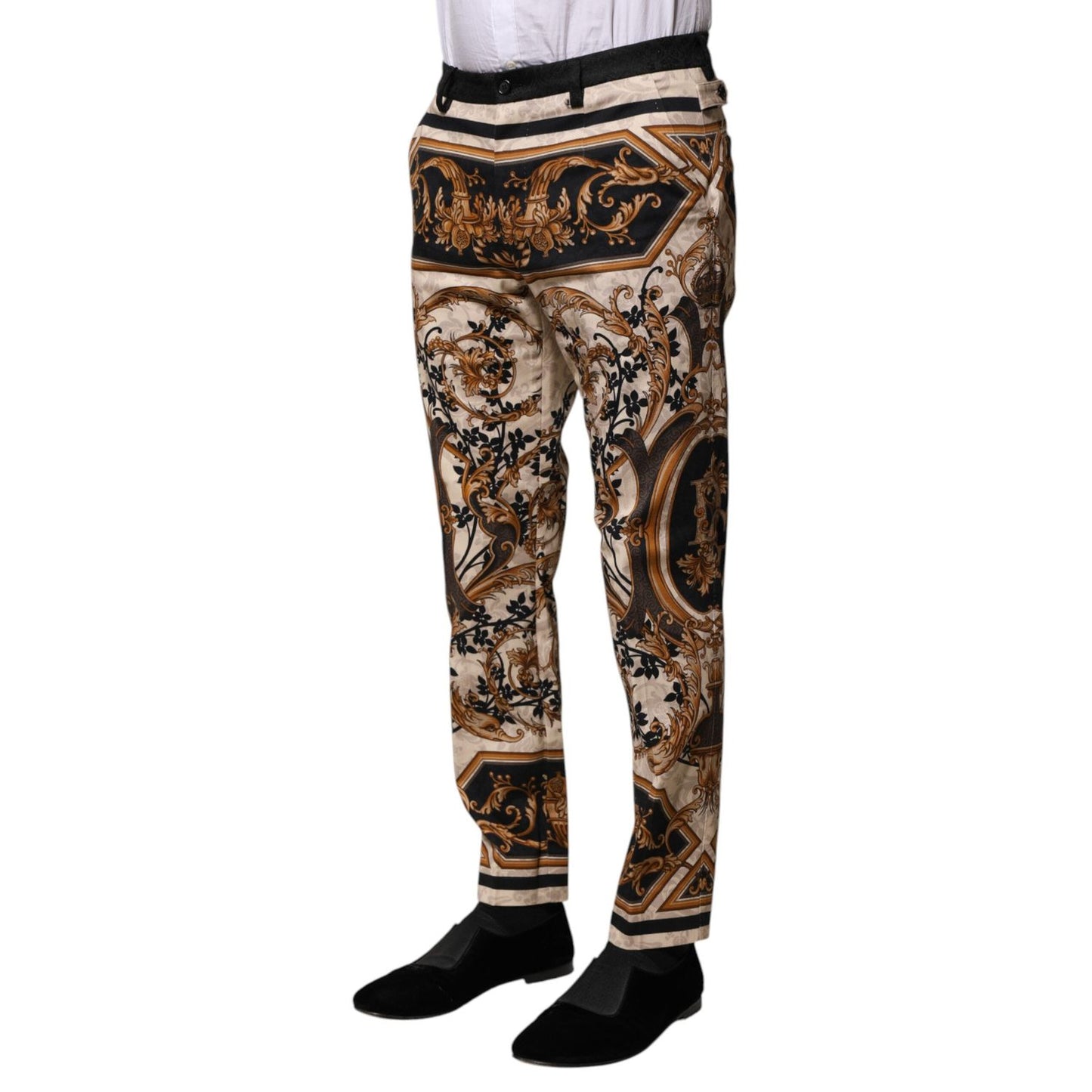 Dolce & Gabbana Multicolor Floral Print Dress Pants PAN76441-46